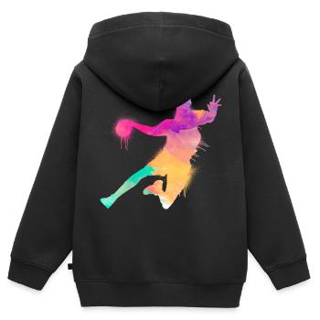 Je peux pas j'ai Handball - Sweat Premium à capuche zippé enfant bio - noir - Dos - AI Model Kid Male (0cm)