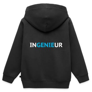 Ingenieur - Kinder Premium Organic Zip Hoodie - Schwarz - Hinten - AI Model Kid Male (0cm)