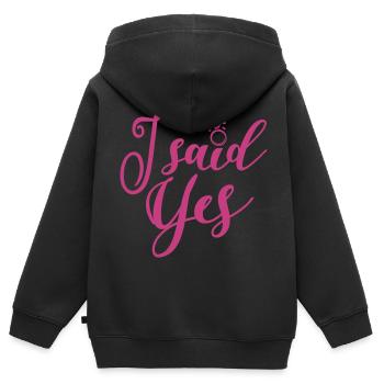 Ich sagte Ja - Junggesellinnenabschied Hen Night Geschenk - Kinder Premium Organic Zip Hoodie - Schwarz - Hinten - AI Model Kid Male (0cm)