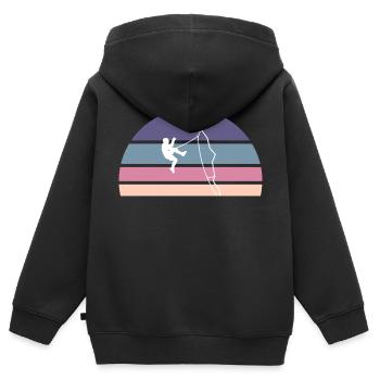 Tomber dans le vide - Sweat Premium à capuche zippé enfant bio - noir - Dos - AI Model Kid Male (0cm)