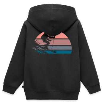 Powderday - Kinder Premium Organic Zip Hoodie - Schwarz - Hinten - AI Model Kid Male (0cm)