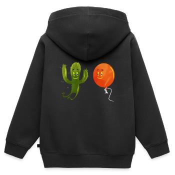 HAVE FUN - Sweat Premium à capuche zippé enfant bio - noir - Dos - AI Model Kid Male (0cm)