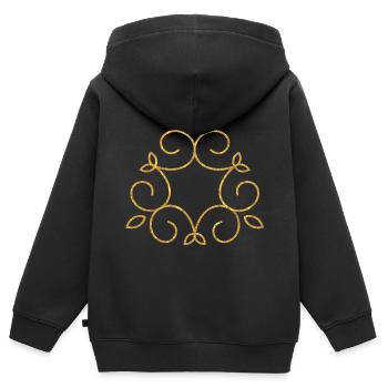 Mandala - Sweat Premium à capuche zippé enfant bio - noir - Dos - AI Model Kid Male (0cm)