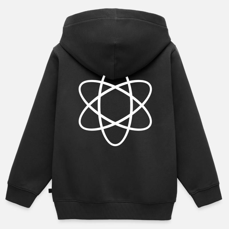 atome - Sweat Premium à capuche zippé enfant bio - noir