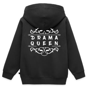 Drama Queen - Kinder Premium Organic Zip Hoodie - Schwarz - Hinten - AI Model Kid Male (0cm)