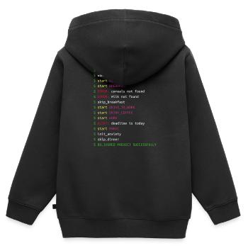 Day in the Life of a Programmer | Coding Geek Gift - Kids Premium Organic Zip-up Hoodie - black - Back - AI Model Kid Male (0cm)