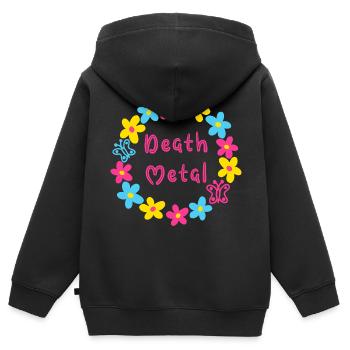 DEATH METAL - Kinder Premium Organic Zip Hoodie - Schwarz - Hinten - AI Model Kid Male (0cm)