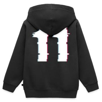 11 Eleven Eleven Number Effect Distorted Number - Kids Premium Organic Zip-up Hoodie - black - Back - AI Model Kid Male (0cm)