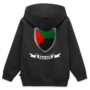 T shirt Martinique original - Sweat Premium à capuche zippé enfant bio - noir - Dos - AI Model Kid Male (0cm)