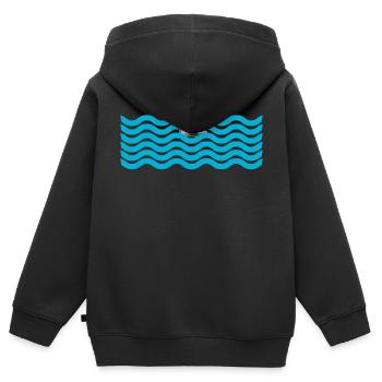Haifischflosse Weißer Hai Tier Geschenkidee - Kinder Premium Organic Zip Hoodie - Schwarz - Hinten - AI Model Kid Male (0cm)