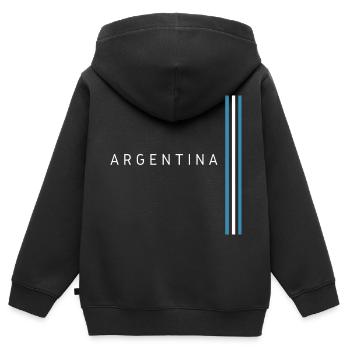 Argentinische Flagge, Argentinischer Stolz - Kinder Premium Organic Zip Hoodie - Schwarz - Hinten - AI Model Kid Male (0cm)