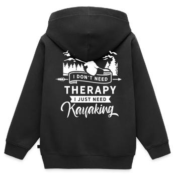 Kayak Kajakfahrer Kayaking Kajak Kajakfahren - Kinder Premium Organic Zip Hoodie - Schwarz - Hinten - AI Model Kid Male (0cm)