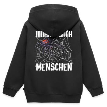 Spinne - Kinder Premium Organic Zip Hoodie - Schwarz - Hinten - AI Model Kid Male (0cm)