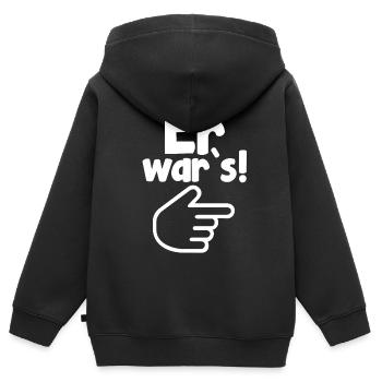 Er wars - Kinder Premium Organic Zip Hoodie - Schwarz - Hinten - AI Model Kid Male (0cm)