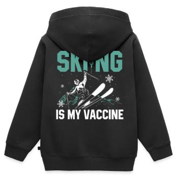 Après-Ski - Kinder Premium Organic Zip Hoodie - Schwarz - Hinten - AI Model Kid Male (0cm)