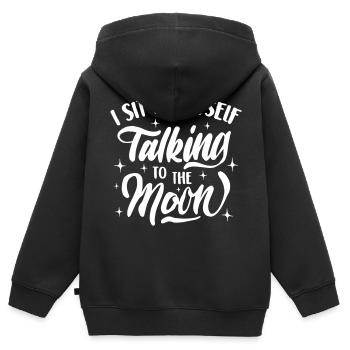 Talking to the Moon - Kinder Premium Organic Zip Hoodie - Schwarz - Hinten - AI Model Kid Male (0cm)