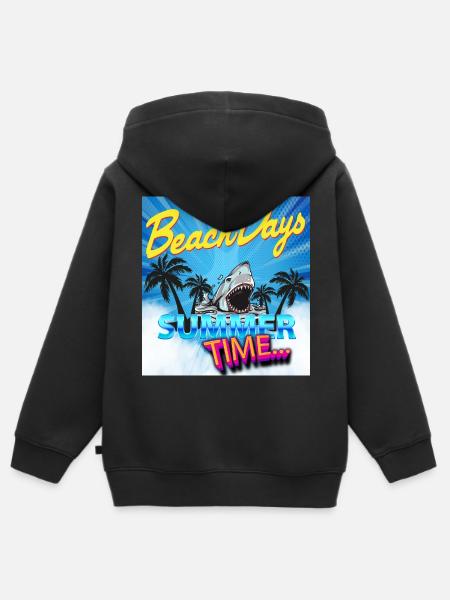 Sommerzeit - Kinder Premium Organic Zip Hoodie - Schwarz