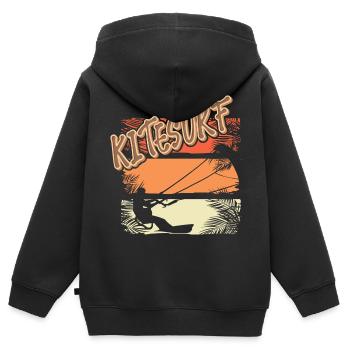 Kitesurfen Kitesurf Kitesurfer Kiteboard - Kinder Premium Organic Zip Hoodie - Schwarz - Hinten - AI Model Kid Male (0cm)