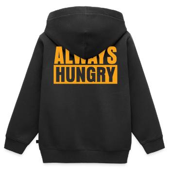 Always Hungry - Kinder Premium Organic Zip Hoodie - Schwarz - Hinten - AI Model Kid Male (0cm)