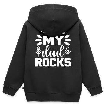 Mein Vater rockt - Kinder Premium Organic Zip Hoodie - Schwarz - Hinten - AI Model Kid Male (0cm)