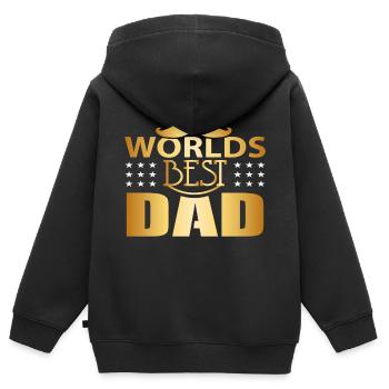 Der beste Vater der Welt - der beste Vater der Welt - - Kinder Premium Organic Zip Hoodie - Schwarz - Hinten - AI Model Kid Male (0cm)