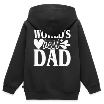 Der beste Vater der Welt - der beste Vater der Welt - - Kinder Premium Organic Zip Hoodie - Schwarz - Hinten - AI Model Kid Male (0cm)