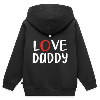 "Ich liebe Papa" - Kinder Premium Organic Zip Hoodie - Schwarz - Hinten - AI Model Kid Male (0cm)