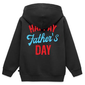 Vatertag - Kinder Premium Organic Zip Hoodie - Schwarz - Hinten - AI Model Kid Male (0cm)