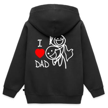 Ich liebe Papa DE - Kinder Premium Organic Zip Hoodie - Schwarz - Hinten - AI Model Kid Male (0cm)