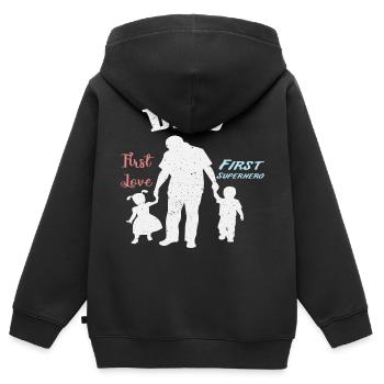 Vater und Sohn - Vater und Tochter schenken Vater - Kinder Premium Organic Zip Hoodie - Schwarz - Hinten - AI Model Kid Male (0cm)