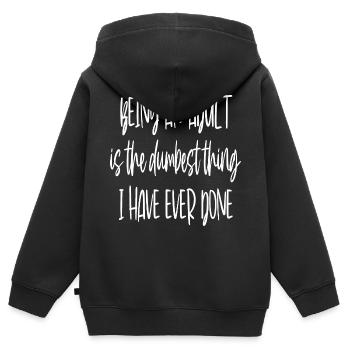 Ein Erwachsener sein - Kinder Premium Organic Zip Hoodie - Schwarz - Hinten - AI Model Kid Male (0cm)