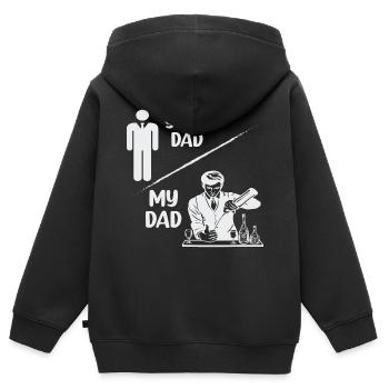 Père - père - père - mon père - Sweat Premium à capuche zippé enfant bio - noir - Dos - AI Model Kid Male (0cm)