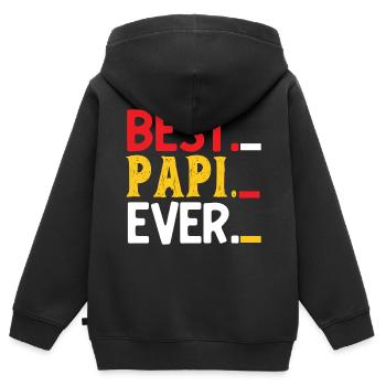 Père Père Père - Sweat Premium à capuche zippé enfant bio - noir - Dos - AI Model Kid Male (0cm)