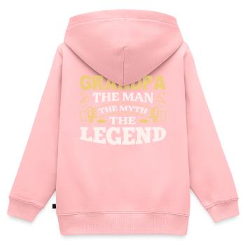 OPA MAN MASS LEGENDE - Kinder Premium Organic Zip Hoodie - Rosa - Hinten - AI Model Kid Female (0cm)