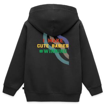 Vatertag Papa Papa Papa - Kinder Premium Organic Zip Hoodie - Schwarz - Hinten - AI Model Kid Male (0cm)