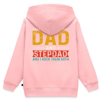 Stiefvater Papa - Kinder Premium Organic Zip Hoodie - Rosa - Hinten - AI Model Kid Female (0cm)