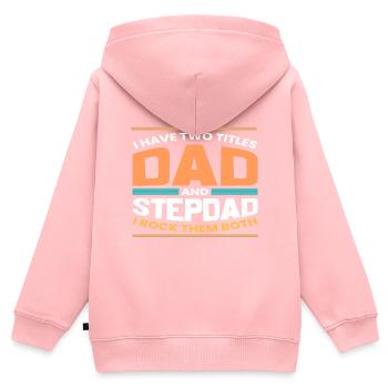 Stiefvater Papa - Kinder Premium Organic Zip Hoodie - Rosa - Hinten - AI Model Kid Female (0cm)
