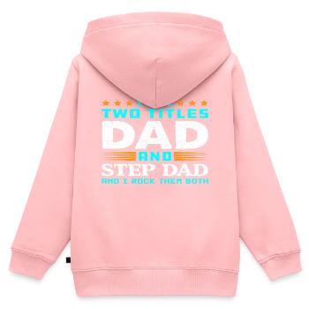 Stiefvater Papa - Kinder Premium Organic Zip Hoodie - Rosa - Hinten - AI Model Kid Female (0cm)