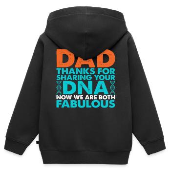 Drôle de forme de cadeau de fête des pères pour le fils et la fille - Sweat Premium à capuche zippé enfant bio - noir - Dos - AI Model Kid Male (0cm)