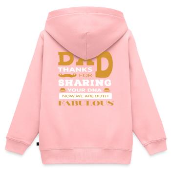 Drôle de forme de cadeau de fête des pères pour le fils et la fille - Sweat Premium à capuche zippé enfant bio - rose - Dos - AI Model Kid Female (0cm)