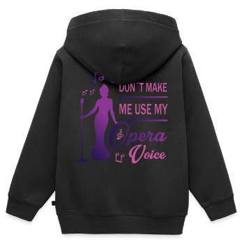 Voix forte - Sweat Premium à capuche zippé enfant bio - noir - Dos - AI Model Kid Male (0cm)