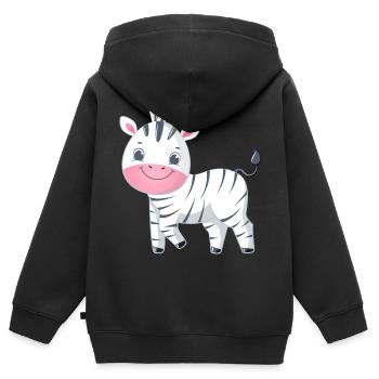 Zebra Familie Mama Baby T-Shirt - Kinder Premium Organic Zip Hoodie - Schwarz - Hinten - AI Model Kid Male (0cm)