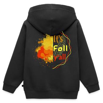 C’est l’automne et tout l’automne - Sweat Premium à capuche zippé enfant bio - noir - Dos - AI Model Kid Male (0cm)