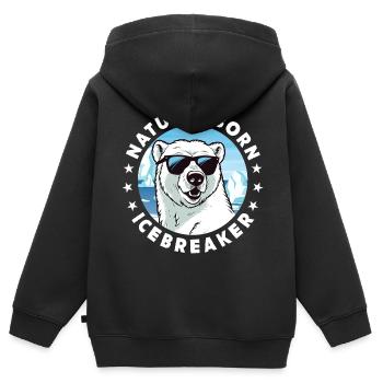 Eisbär Bär Arktis Nordpol Eisbären Spruch - Kinder Premium Organic Zip Hoodie - Schwarz - Hinten - AI Model Kid Male (0cm)