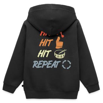 Schlage und Wiederhole - Kinder Premium Organic Zip Hoodie - Schwarz - Hinten - AI Model Kid Male (0cm)