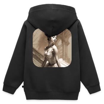 Prima Ballerina V - Kinder Premium Organic Zip Hoodie - Schwarz - Hinten - AI Model Kid Male (0cm)