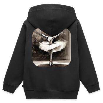 Prima Ballerina IV - Kinder Premium Organic Zip Hoodie - Schwarz - Hinten - AI Model Kid Male (0cm)