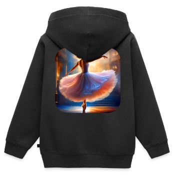 Prima Ballerina I - Kinder Premium Organic Zip Hoodie - Schwarz - Hinten - AI Model Kid Male (0cm)