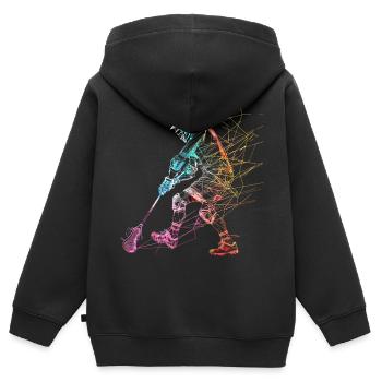 Lacrosse Player Sketch - Kids Premium Organic Zip-up Hoodie - black - Back - AI Model Kid Male (0cm)