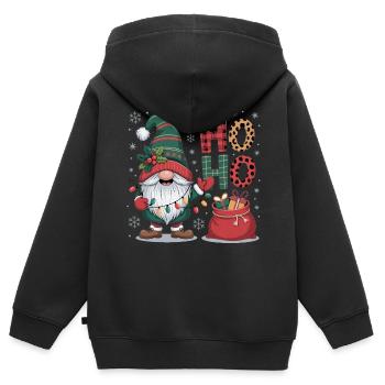 Weihnachtsmann Wichtel - Kinder Premium Organic Zip Hoodie - Schwarz - Hinten - AI Model Kid Male (0cm)